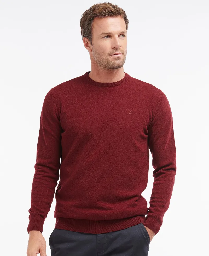 Barbour Essential Lambswool Crew Neck Ruby-2